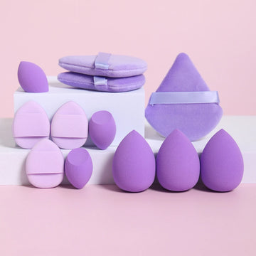 Conjunto de 12 Esponjas de Maquiagem Multiuso